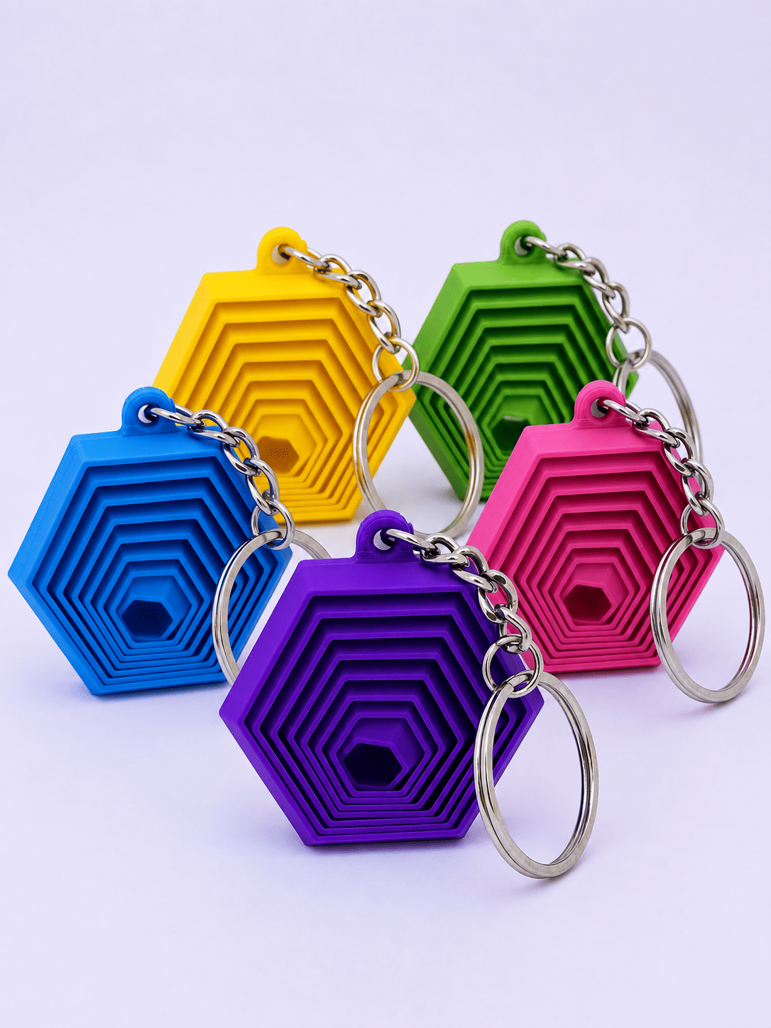 Pack 5 Llaveros Hexágono Fidget